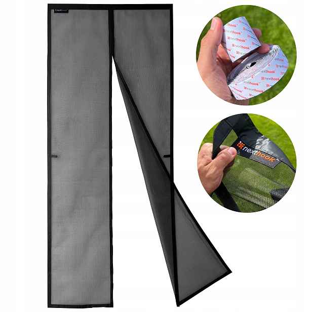 NextHook Moskytiéra ze skleněných vláken, magnety na dveře 100x220