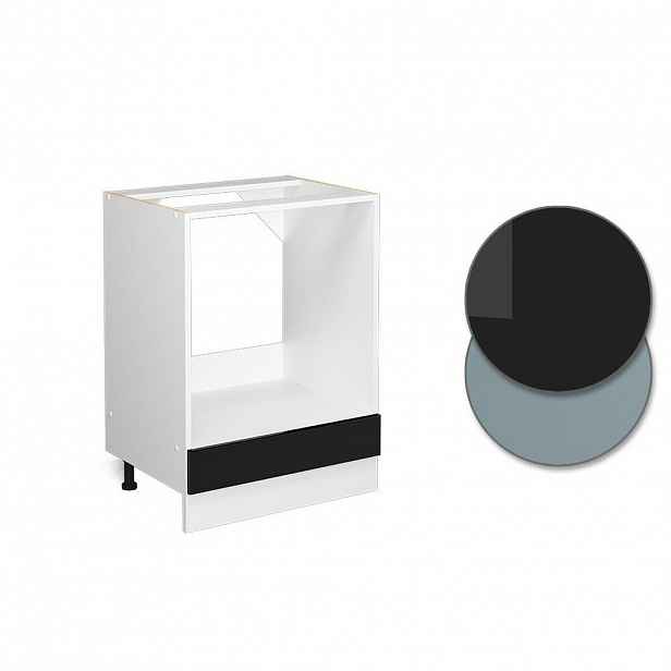 Vicco SKŘÍŇKA NA VESTAVĚNOU TROUBU R-Line Černý vysoký lesk 60 cm , PD Dub