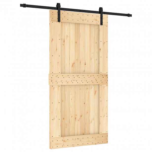 vidaXL Posuvné dveře Přirozená a černá 100 x 210 cm