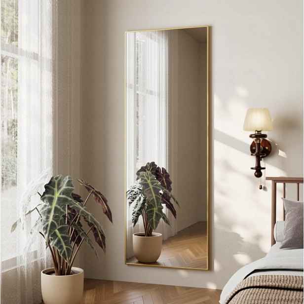 Zrcadlo na dveře Koonmi 35x122 cm zlaté celotělové