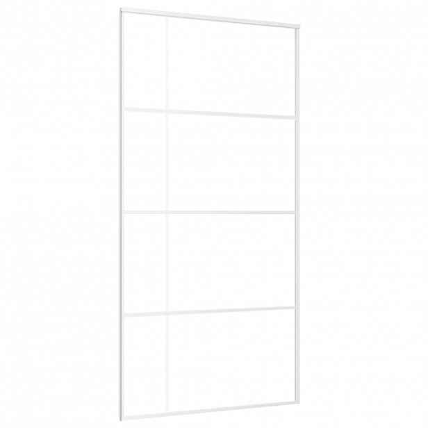 vidaXL Posuvné dveře ESG sklo a hliník 102,5 x 205 cm bílé