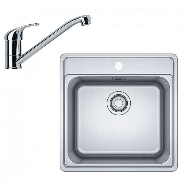 Franke - Kuchyňský set N90, nerezový dřez BCX 610-51 a baterie FB 250.031, chrom 101.0700.673