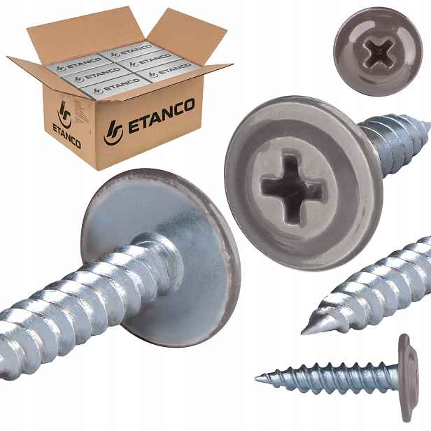 Podložkové vruty do dřeva 4,2 x 19 mm Ral 9007 2000 ks Etanco Gm-s