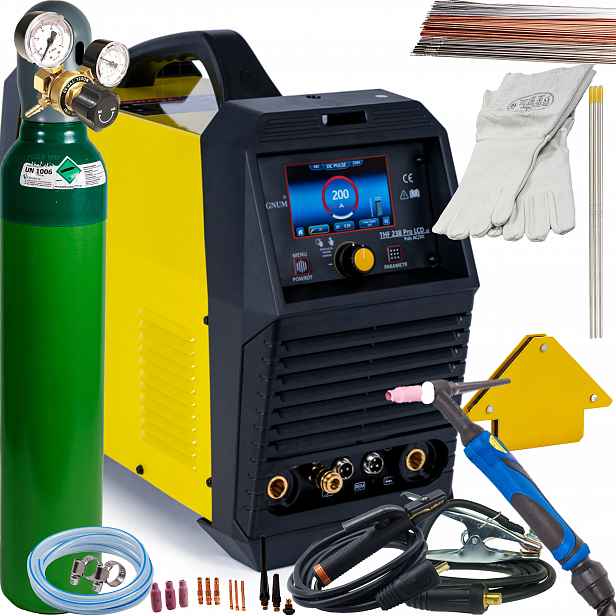 Tig svářečka hliníková Acdc Magnum 238 Pro LCD V2 200A Spot Puls SET2