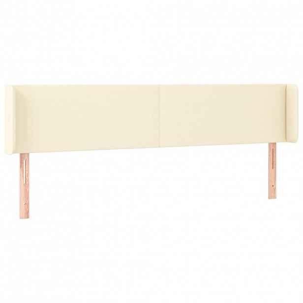 vidaXL Čelo postele typu ušák krémové 203x16x78/88 cm umělá kůže