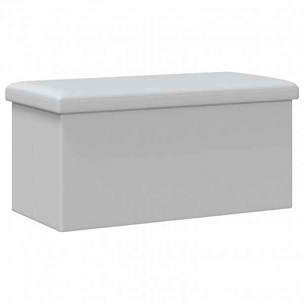 vidaXL Skládací úložná lavice Bílá 180 kg 80 L 77 x 38 x 38 cm PVC