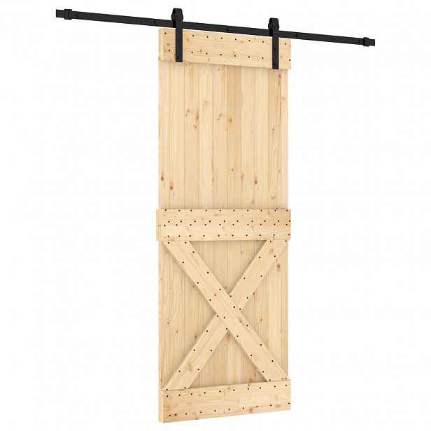 vidaXL Posuvné dveře 80 x 210 cm Masivní borové dřevo (neupravené)