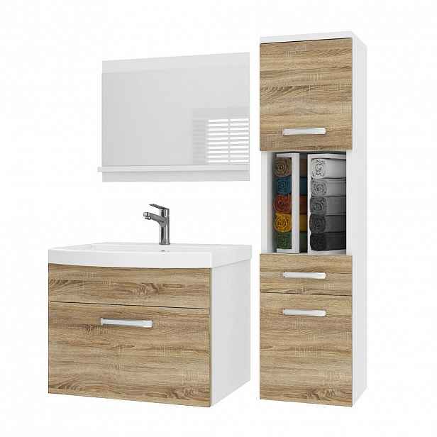 B BELINI GROUP KOUPELNOVÝ NÁBYTEK Koupelnová SADA PRI M3, Dub Sonoma matný, 90 cm