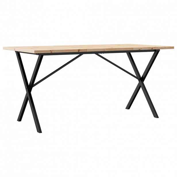 vidaXL Jídelní stůl s X rámem 160 x 80 x 75,5 cm borové dřevo a ocel