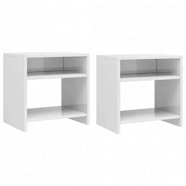 vidaXL Noční stolky 2 ks bílé vysoký lesk 40x30x40 cm kompozitní dřevo