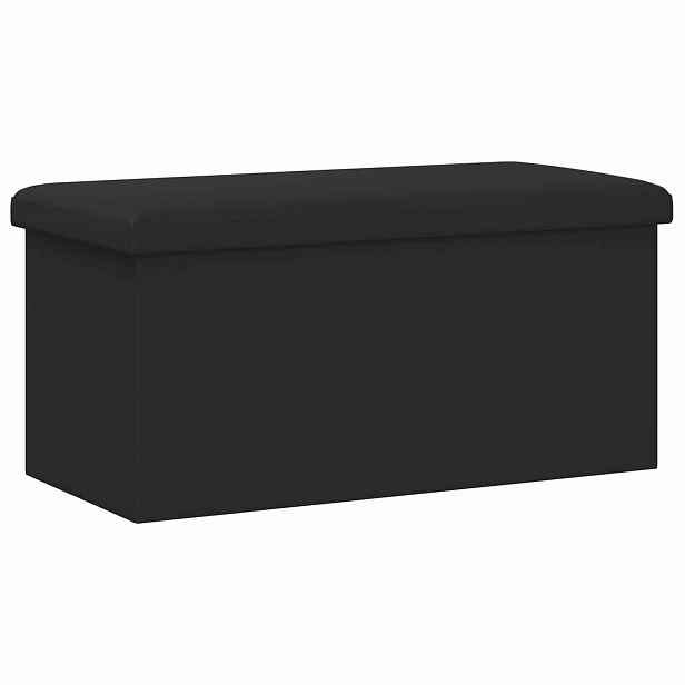 vidaXL Skládací úložná lavice Černá 180 kg 80 L 77 x 38 x 38 cm PVC
