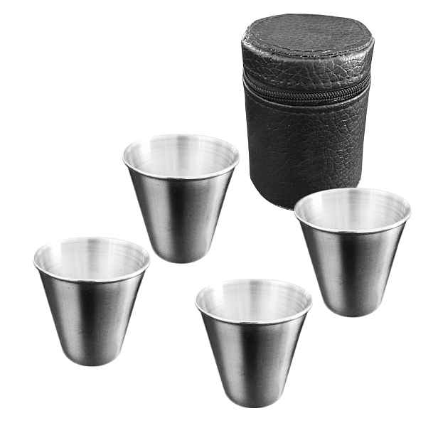 ANTE 2563 Nerezové pohárky v pouzdře 4ks x 100ml