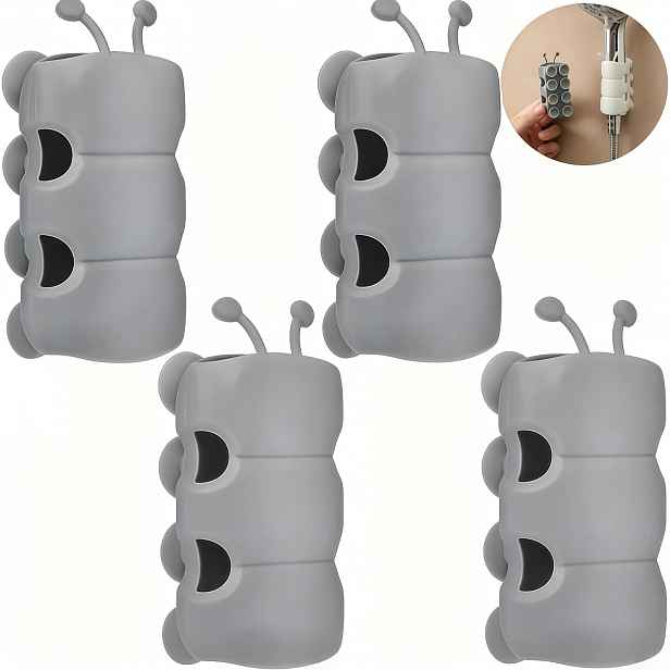 TEMU 4 ks Silikonový držák do sprchy s přísavkou pro ruční sprchové hlavice, snadná instalace bez vrtání, silná přilnavost, která nepoškozuje stěny,