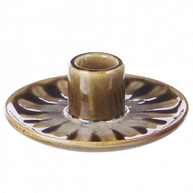 Butlers SEVENTIES Svícen na dlouhou svíčku - olivová