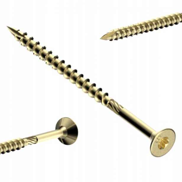 Tvrzené vruty do dřeva a dřevotřískových desek 6x220 mm 100 ks Torx 25 Kmwht Wht
