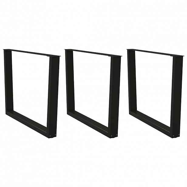 vidaXL Nohy k jídelnímu stolu ve tvaru V, 3 ks, černé, 100 x (72-73,3) cm, ocel