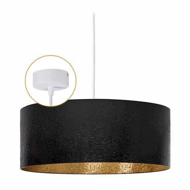 Závěsná lampa Abażur 40 cm stropní 1x E27 60 W Lustr stínidlo Černá Led