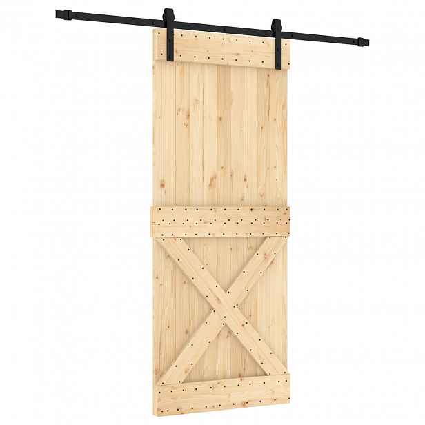 vidaXL Posuvné dveře Přirozená a černá 85 x 210 cm