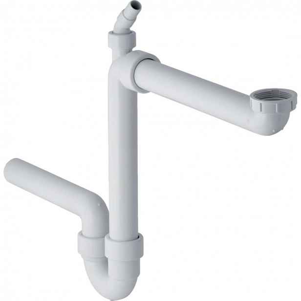 Geberit - Trubková zápachová uzávěrka pro dřez, prostorově úsporná, vývod vodorovný, d 50 mm 152.819.11.1