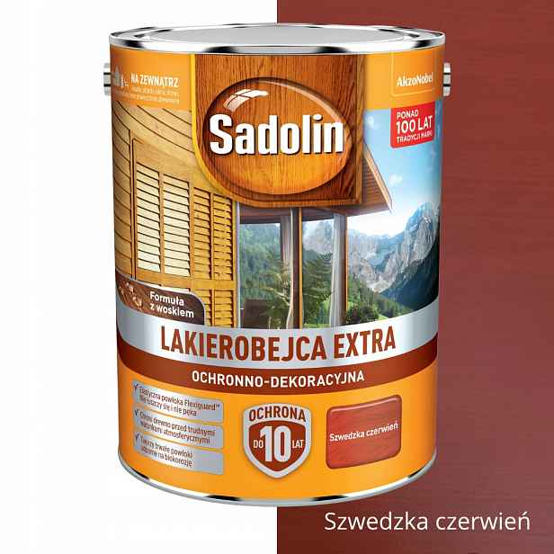 Sadolin Extra Laková Ochrana A Dekorace Dřeva 5 L Švédská Červená
