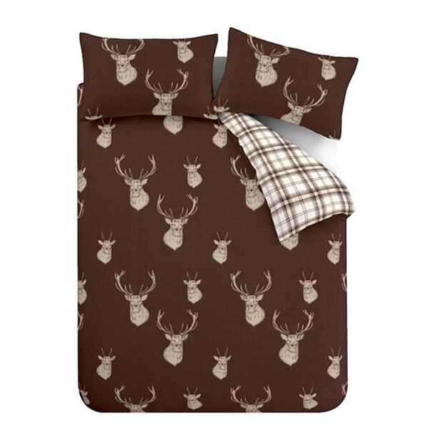 Tmavě hnědé povlečení na dvoulůžko 220x230 cm Stag – Catherine Lansfield