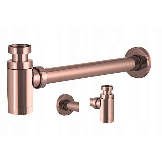 Umyvadlový Sifon Univerzální Mosazný Měděný Koupelnový Rose Gold