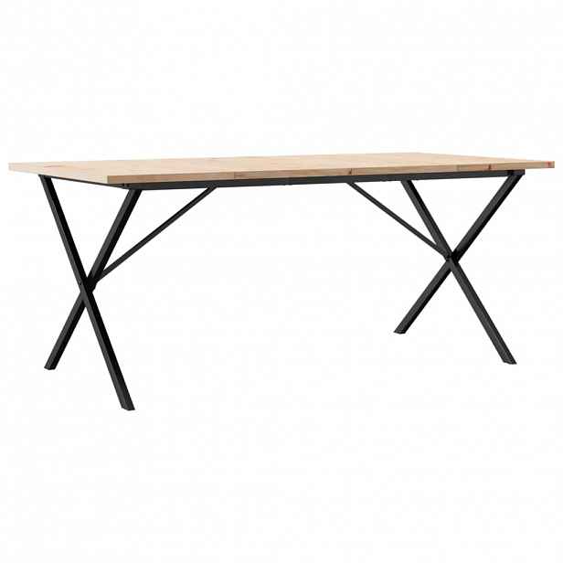 vidaXL Jídelní stůl s X rámem 180 x 90 x 75,5 cm borové dřevo a ocel