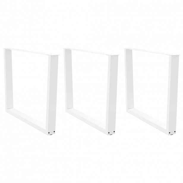 vidaXL Nohy k jídelnímu stolu ve tvaru V, 3 ks, bílé, 100 x (72-73,3) cm, ocel