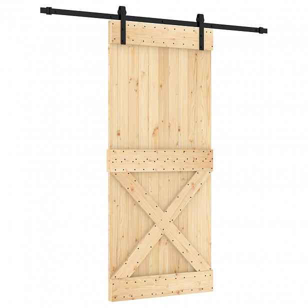 vidaXL Posuvné dveře 90 x 210 cm Masivní borové dřevo (neupravené)