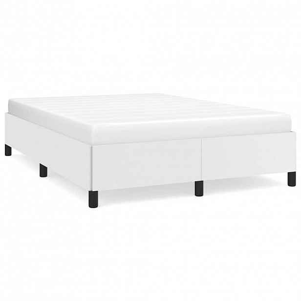 vidaXL Rám postele bílá 140 x 200 cm umělá kůže