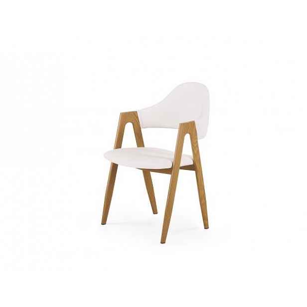Jídelní židle bílá, dub - Výška: 80 cm