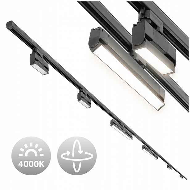 Stropní Svítidlo Kolejnice 3 okruhy 2x kolejnice 2 m 2x lampy 36 W 4x lampy 12 W