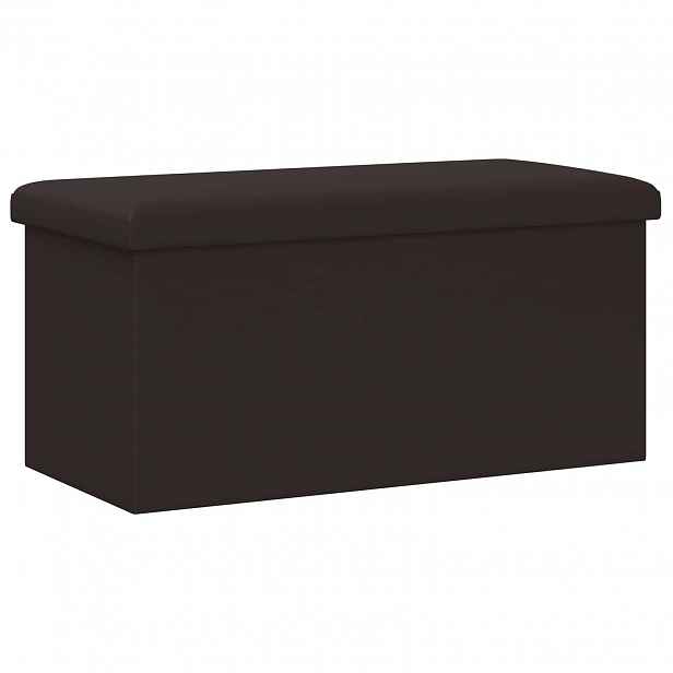 vidaXL Skládací úložná lavice Hnědá 180 kg 80 L 77 x 38 x 38 cm PVC