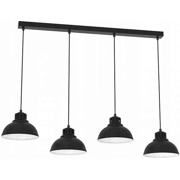 Závěsná lampa Sven Černá Bílá Kovová výrazná ozdoba pro stylové účely