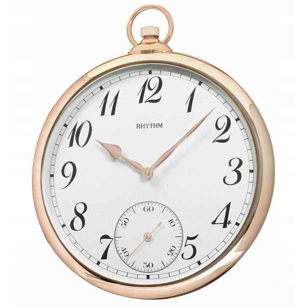 Velké Čitelné Zlaté Nástěnné Hodiny Rhythm 36 cm