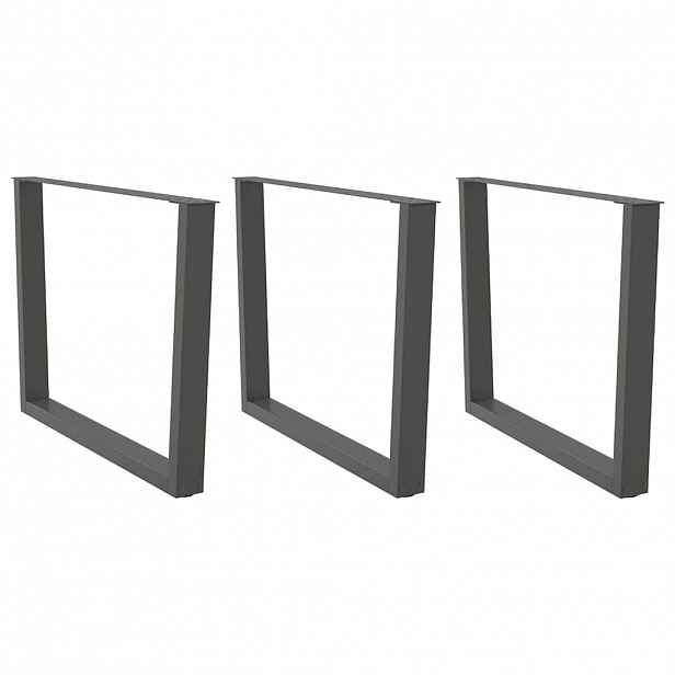 vidaXL Nohy k jídelnímu stolu ve tvaru V, 3 ks, antracitové, 100 x (72-73,3) cm, ocel