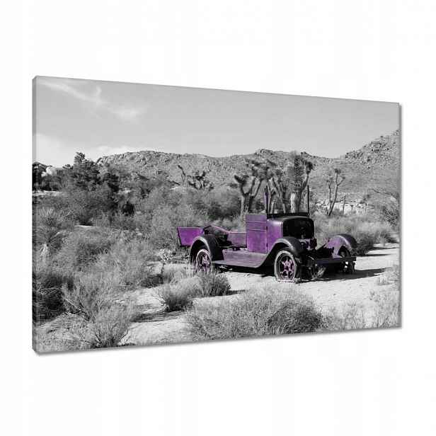 Obrazy 90x60 Fialové auto Broušené