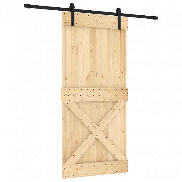 vidaXL Posuvné dveře Přirozená a černá 95 x 210 cm