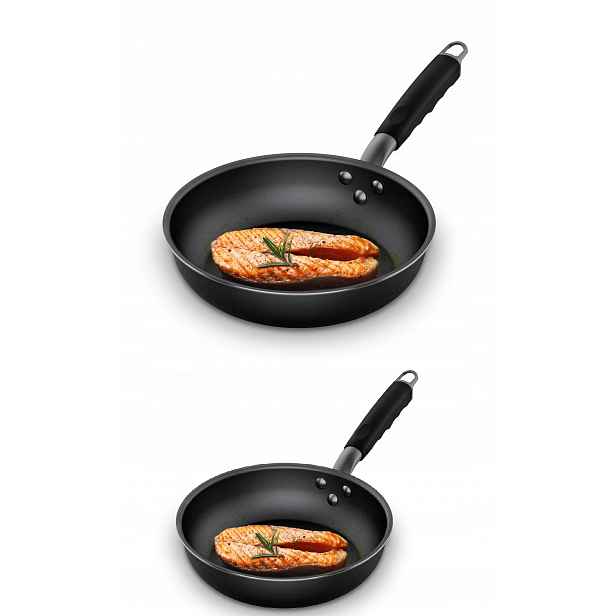 2X Pánve Lofir S Ukazatelem Teploty Sada Pánvek 20CM A 25CM