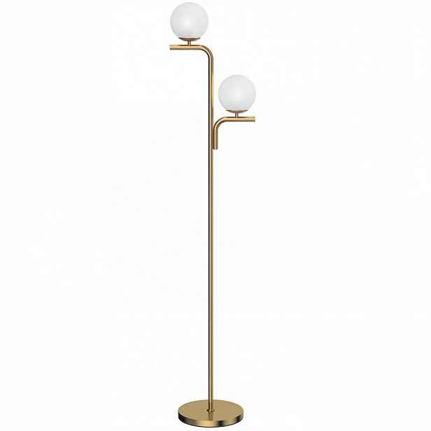HOMCOM OCELOVÁ stojací lampa, zlatá