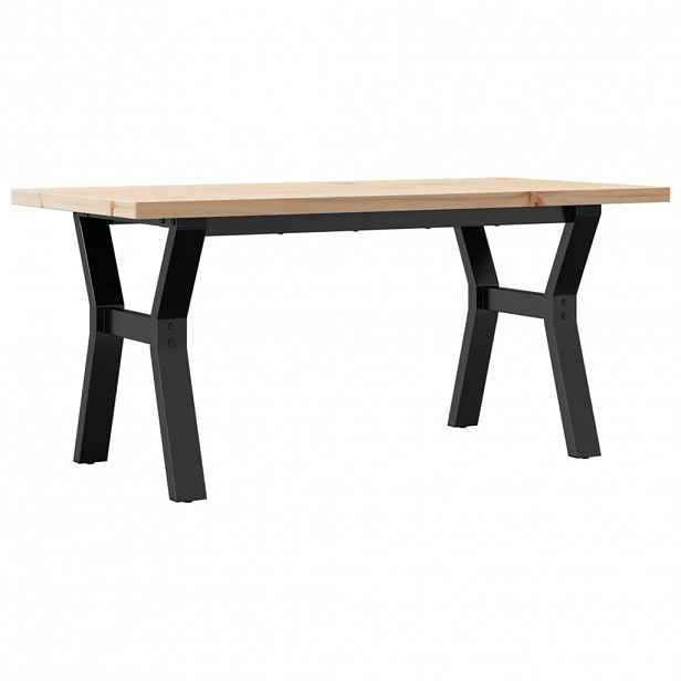 vidaXL Konferenční stolek s Y rámem 100x50x45,5 cm borovice a ocel