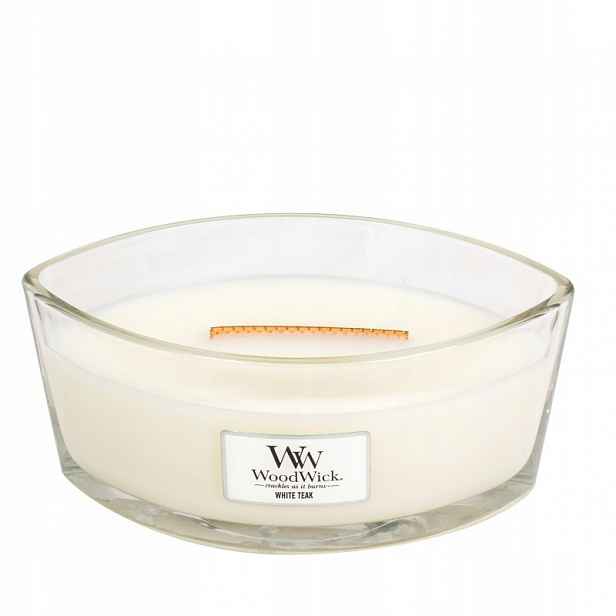 Vonná svíčka Woodwick Hearthwick Elipsa Loďka White Teak 453 g