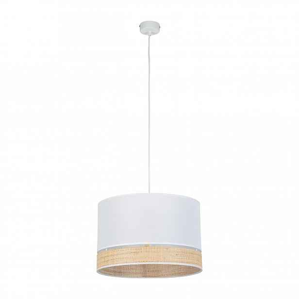 Závěsná lampa Paglia Bílá Boho Abažur 1xE27 Stropní Svítidlo Pokoj Kabinet