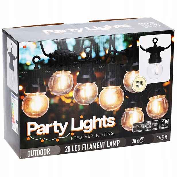 Dekorativní zahradní girlanda Led lampy Vilde 9,5 m 20 ks