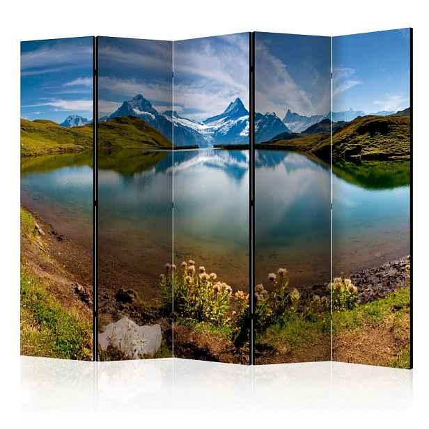 Paraván Lake with mountain reflection Switzerland Dekorhome