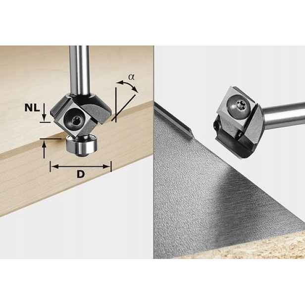 Festool Fréza na zkosení s vyměnitelnými destičkami S8 Hw 45° D27 12x12 Kl
