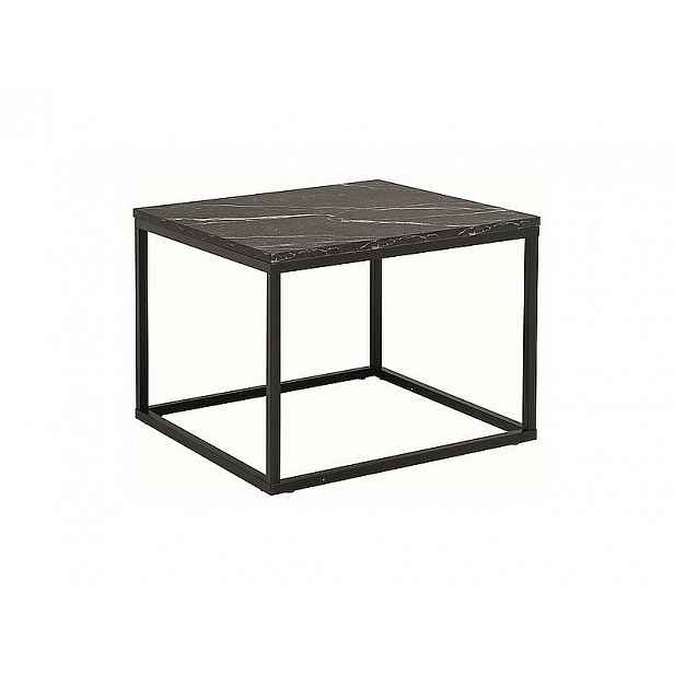 Konferenční stolek s deskou v dekoru mramor ROSSI B 60x60 černý