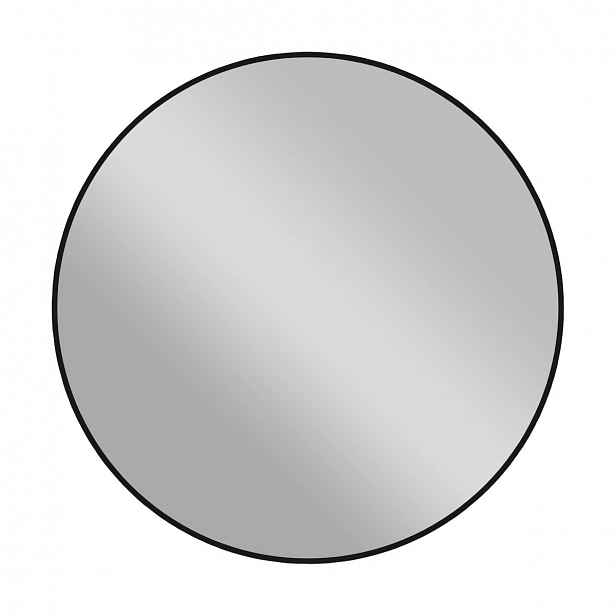 Koupelnové zrcadlo Vado, kovový rám - černá matná - Ø 60 cm