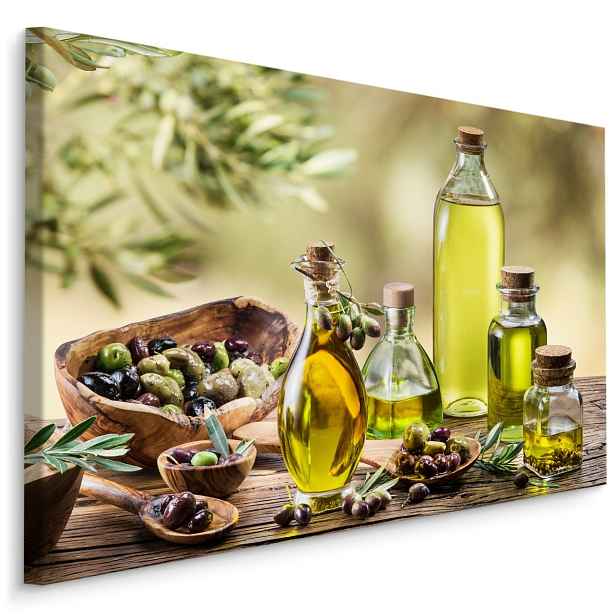 Moderní obraz na plátně do kuchyně Olivový Olej S Kořením Varianta: 90x60