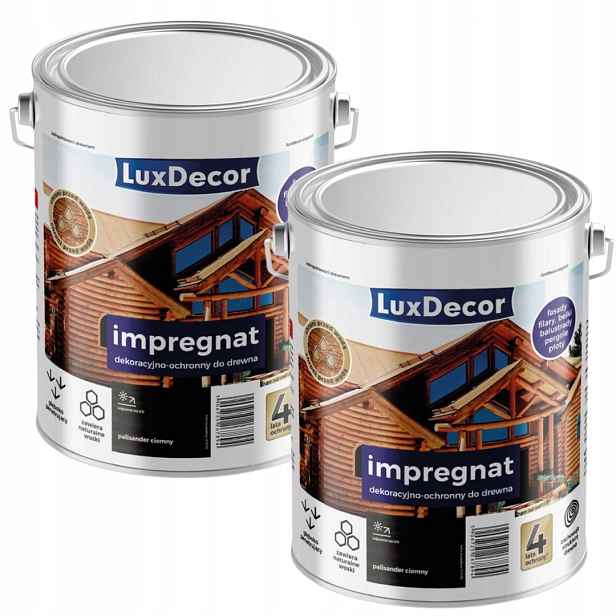 Sada 2 Kusů Luxdecor Ochranná Impregnace Na Dřevo 2,7 L Palisandr Tmavý